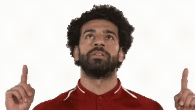 Bearded Man In Red Shirt Pointing Up GIF