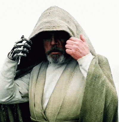Bearded Man In Robe Holding Lightsaber GIF