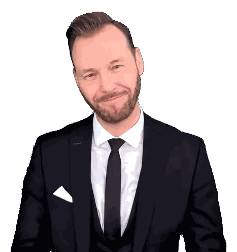 Bearded Man In Suit And Tie Looking At Camera Sticker
