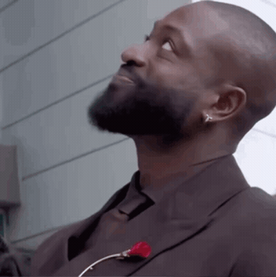 Bearded Man In Suit And Tie With Red Rose Pin GIF