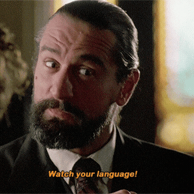 Bearded Man In Suit Says Watch Your Language GIF