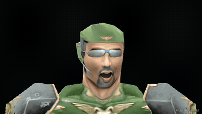 Bearded Man In Sunglasses And Green Helmet With Eagle GIF