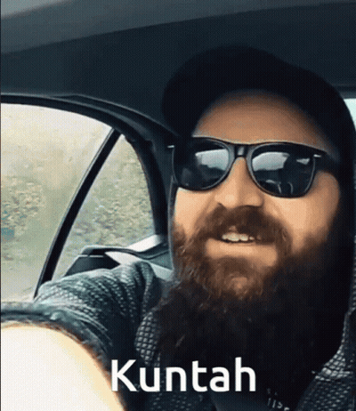 Bearded Man In Sunglasses And Hat Saying Kuntah GIF
