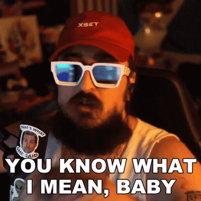Bearded Man In Sunglasses And Red Hat Saying You Know What I Mean Baby GIF