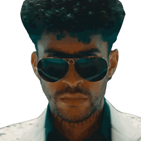 Bearded Man In Sunglasses And White Jacket Sticker