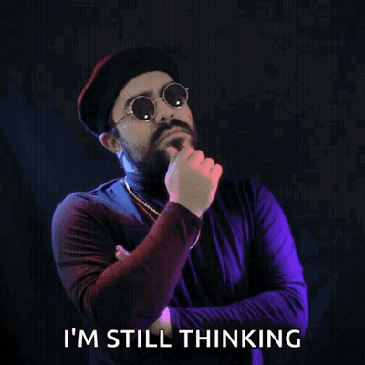 Bearded Man In Sunglasses Saying I'm Still Thinking GIF