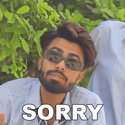 Bearded Man In Sunglasses Wearing Sorry Shirt GIF
