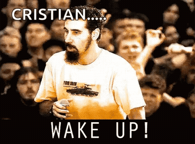 Bearded Man In Tank Shirt Saying Wake Up GIF