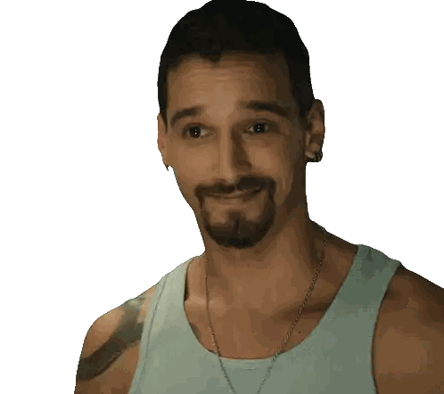 Bearded Man In Tank Top Necklace Sticker