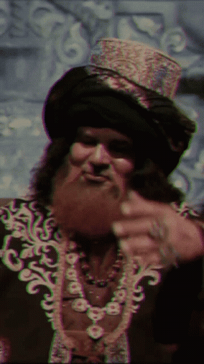 Bearded Man in Turban and Top Hat