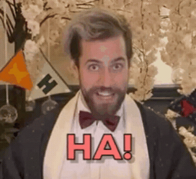 Bearded Man In Tuxedo Smiling Says Ha GIF