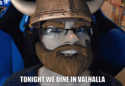 Bearded Man In Viking Helmet Says Tonight We Dine In Valhalla GIF