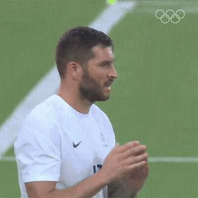 Bearded Man In White Nike Shirt On Soccer Field GIF