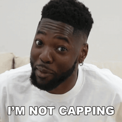 Bearded Man In White Shirt Saying I'm Not Capping GIF