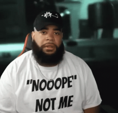 Bearded Man In White Shirt Saying Nooope Not Me GIF