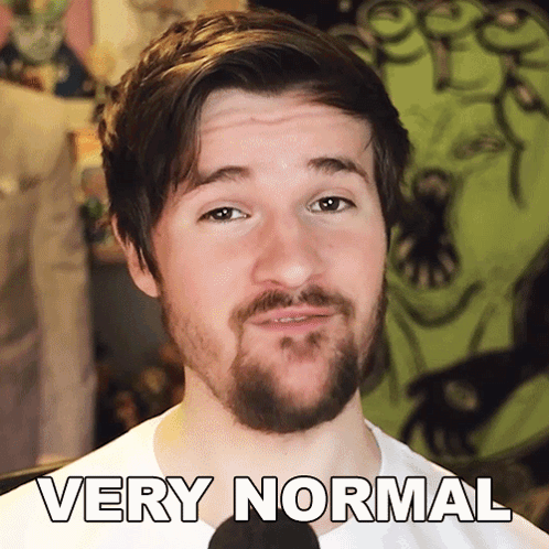 Bearded Man In White Shirt Saying Very Normal GIF
