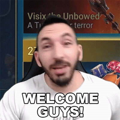 Bearded Man In White Shirt Saying Welcome Guys GIF