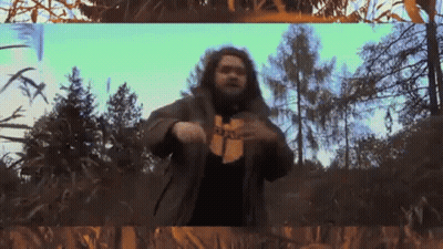 Bearded Man In Wu Tang Shirt In Woods GIF