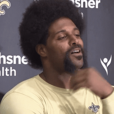 Bearded Man In Yellow Saints Shirt GIF
