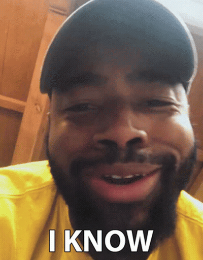 Bearded Man In Yellow Shirt And Hat Saying I Know GIF