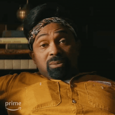 Bearded Man In Yellow Shirt And Prime Headband GIF