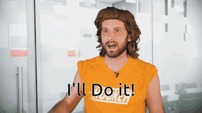 Bearded Man In Yellow Shirt I'll Do It GIF