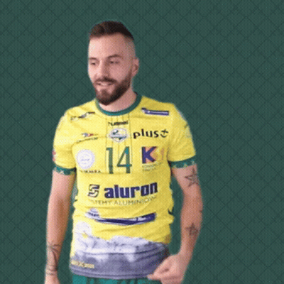 Bearded Man In Yellow Shirt Saying 14K GIF