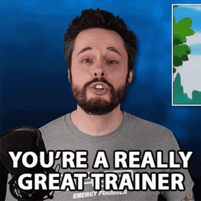 Bearded Man Into Mic Saying You're A Really Great Trainer GIF
