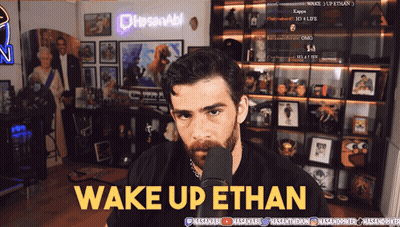 Bearded Man Into Microphone Saying Wake Up Ethan GIF