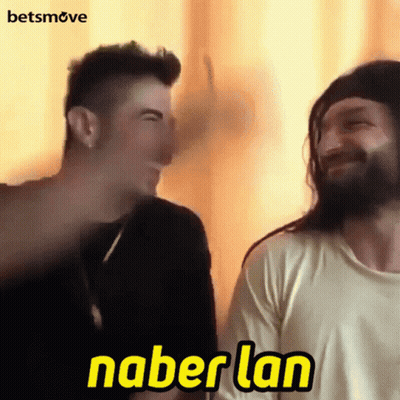 Bearded Man Laughing Next To Man With Naberlan GIF