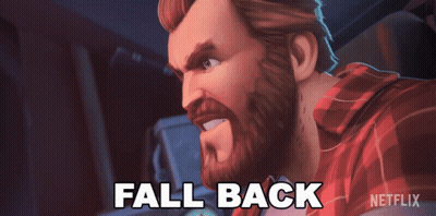 Bearded Man Looking At Computer Saying Fall Back GIF