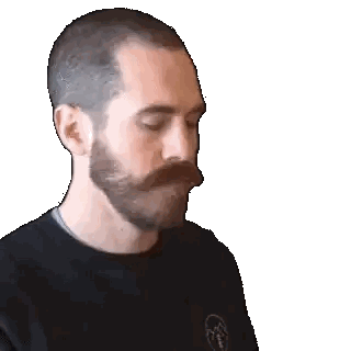 Bearded Man Looking Down Sticker