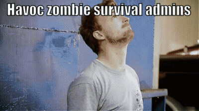 Bearded Man Looking Up Havoc Zombie Survival Admins GIF