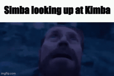 Bearded Man Looking Up Simba Looking Up At Kimba GIF