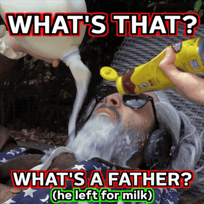 Bearded Man Lying On Chair With Ketchup Bottle On Face Saying What's That GIF