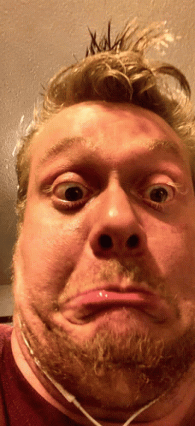 Bearded Man Making Funny Face GIF