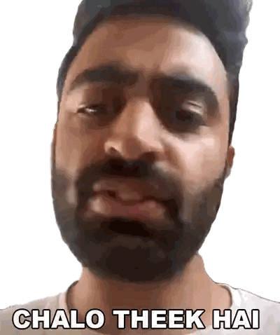 Bearded Man Making Funny Face Chalo Theek Hai Sticker