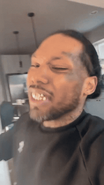 Bearded Man Making Funny Face Eyes Closed Mouth Open GIF