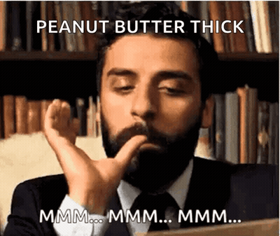 Bearded Man Making Funny Face Peanut Butter Thick GIF