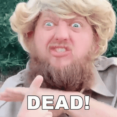 Bearded Man Making Funny Face Pointing At Dead GIF