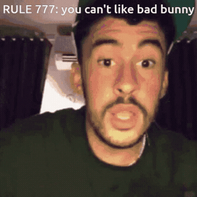 Bearded Man Making Funny Face Rule 777 You Can't Like Bad Bunny GIF