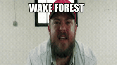 Bearded Man Making Funny Face Says Wake Forest GIF
