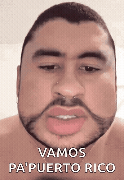 Bearded Man Making Funny Face Vamos Pa Puerto Rico GIF
