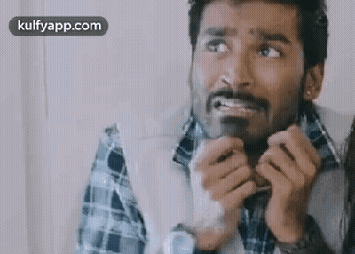 Bearded Man Making Funny Face With Hands GIF