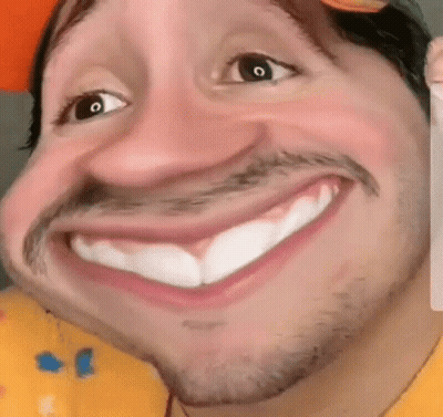 Bearded Man Making Funny Face With Mouth Open GIF