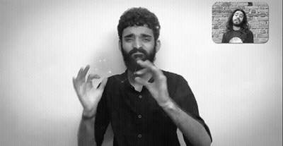 Bearded Man Making Hand Gesture GIF
