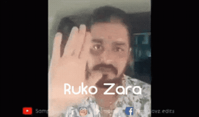 Bearded Man Making Stop Sign Ruko Zara GIF