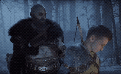 Bearded Man Next To Boy In Armor GIF