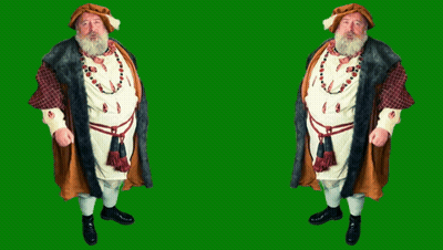 Bearded Man Next To Man Saying Be My Lucky Number Seven On Green Background GIF
