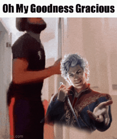 Bearded Man Next To Man With Knife Saying Oh My Goodness Gracious GIF